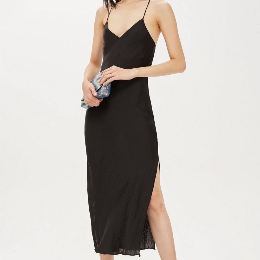 New With Tags Black Midi TopShop Dress